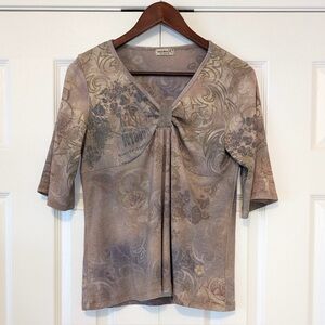 Real Y2K Vintage Euro Summer Print Bohemian Floral Longsleeve Tee One World
